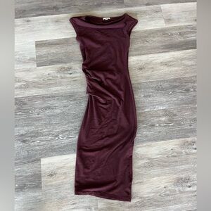 James Perse Sleeveless Midi Dress in Burgundy Size 0
